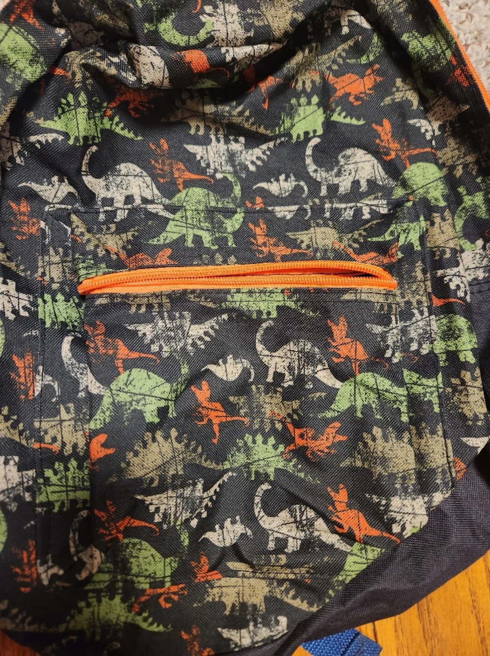 Shark & Dinosaur Kids Backpacks - Blue Shark and Black Dino Prints - Picture 3 of 3